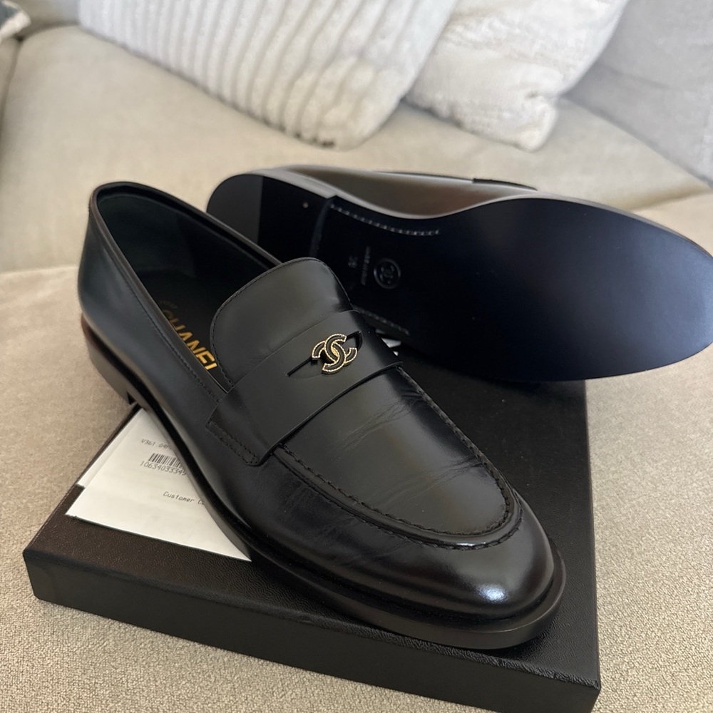 NIB BLACK CHANEL MOCASSINS